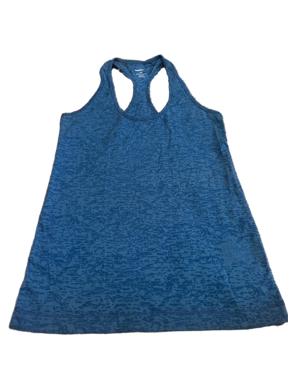 Reebok Blue Burnout Racerback Tank Top Medium